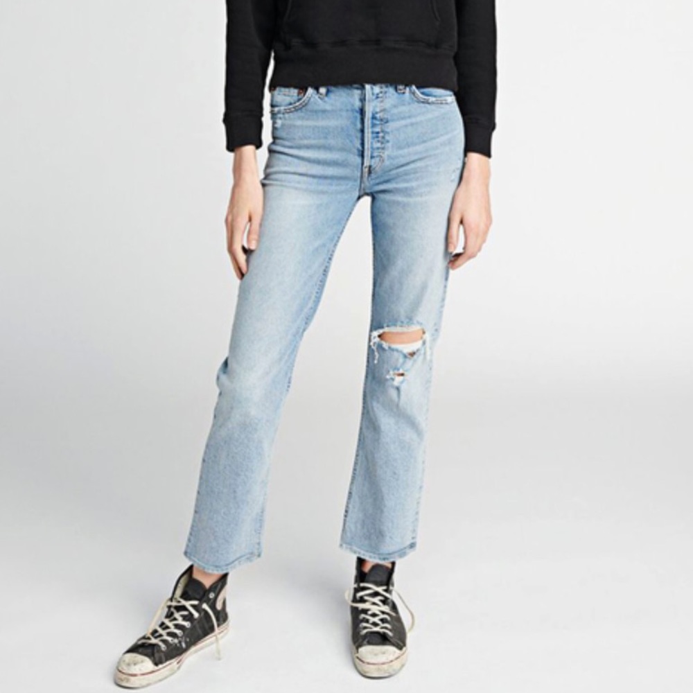 Re/Done High Rise Stove Pipe Jeans